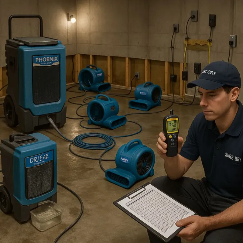 Structural Drying and Dehumidification process in Livingston, TX